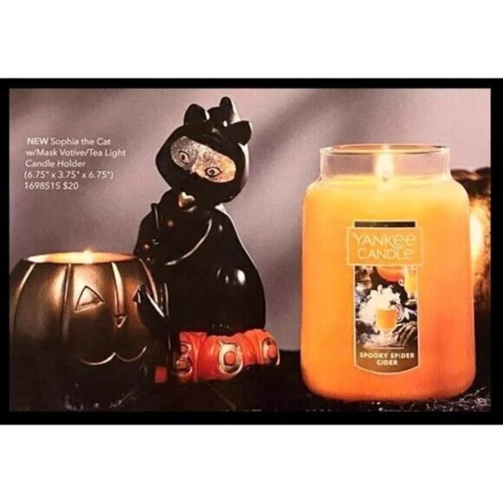Yankee‎ Candle Boney Bunch SOPHIA MASK Black Cat Halloween New SOLD OUT - Picture 3 of 13